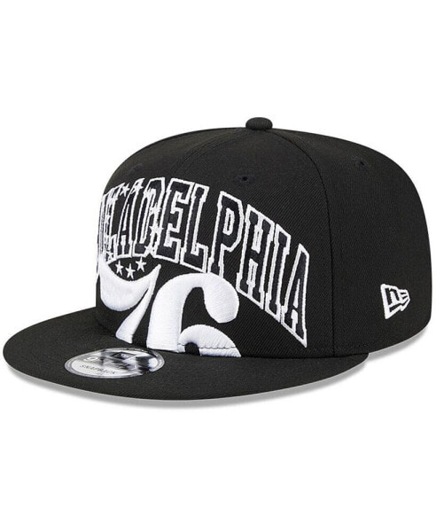 Men's Black Philadelphia 76ers Tip-Off 9FIFTY Snapback Hat