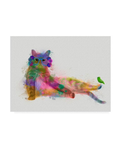 Fab Funky Cat Rainbow Splash 10 Canvas Art - 36.5" x 48"