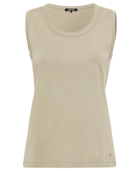 Women's 100% Cotton Round Neck Sleeveless Shell