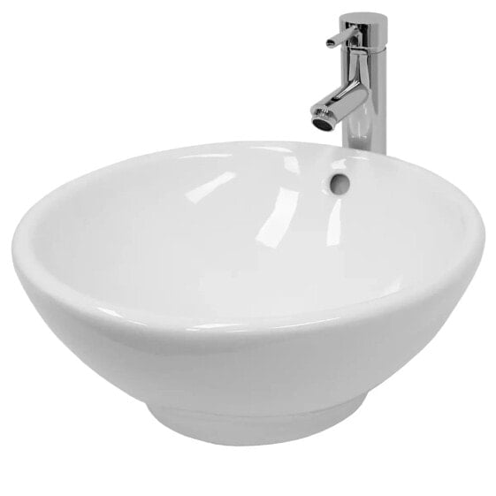 Waschbecken Rundform Ø 420 x 170 mm Weiß