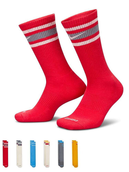 Nike Everyday Cushion Plus 6 pack  retro socks in multi