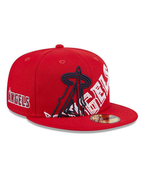 Men's Red Los Angeles Angels Game Day Overlap 59FIFTY Fitted Hat