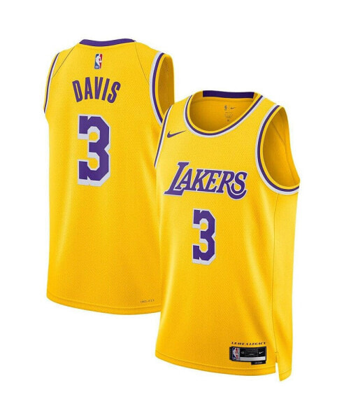 Men's and Women's Anthony Davis Gold Los Angeles Lakers Swingman Jersey - Icon Edition