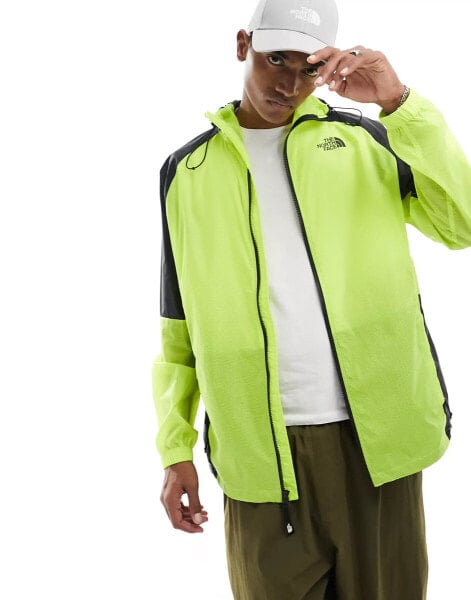 The North Face Himalia packable wind jacket in lime green Exclusive at ASOS