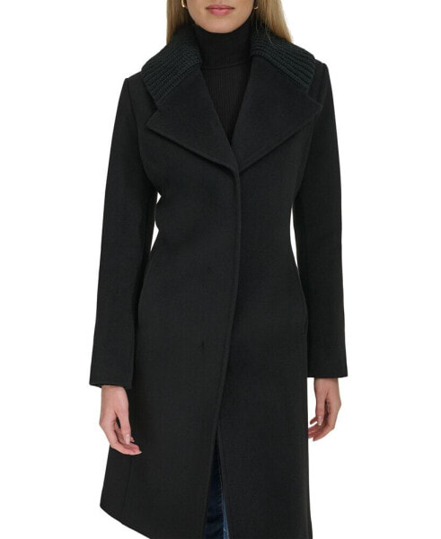 Women's Shawl Collar Wool-Blend Coat