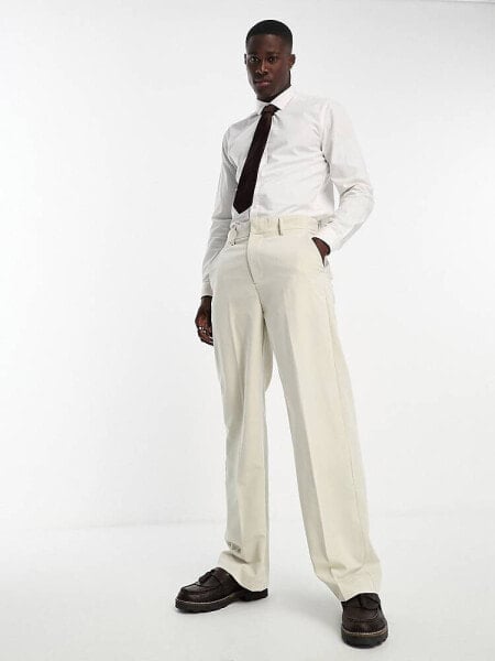 Only & Sons loose fit suit trousers in beige