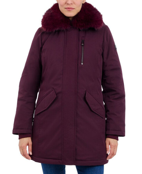 Women's Faux-Fur-Trim Hooded Puffer Coat