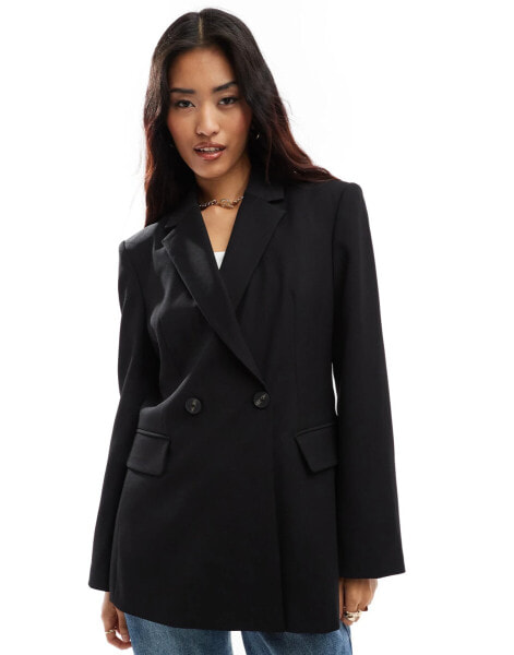 Stradivarius fitted blazer in black