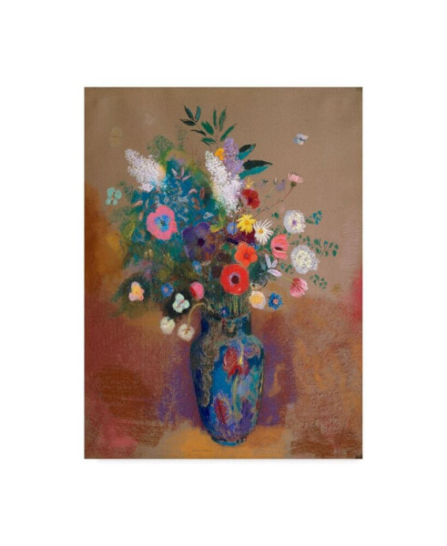 Odilon Redon Bouquet of Colorful Flowers Canvas Art - 37" x 49"