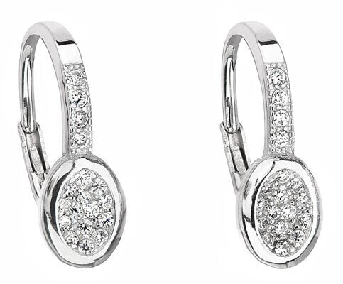 Silver earrings with zircons 11192.1