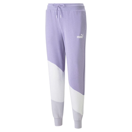 Puma Power Cat Colorblock Pants Womens Purple Casual Athletic Bottoms 67397825