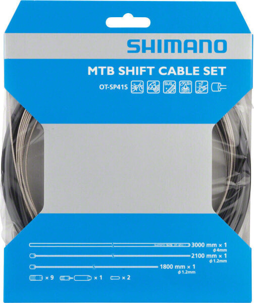 Трос и оболочка для переключения передач Shimano MTB Stainless, черный