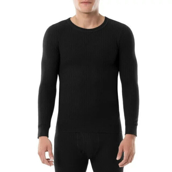 Fruit of the Loom Thermal Waffle Crew Top Men's 2XL Black Polyester 2-Pack