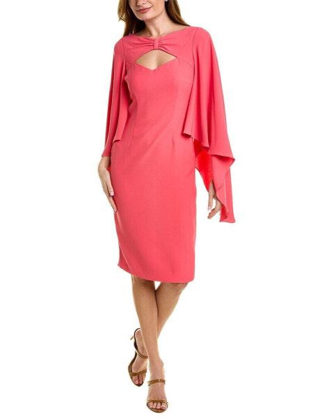 Teri Jon By Rickie Freeman Cape Sleeve Sheath Dress Women's