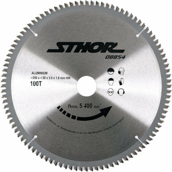 Стхор Пила Пила Алюминий 250x30 мм 100 зубьев