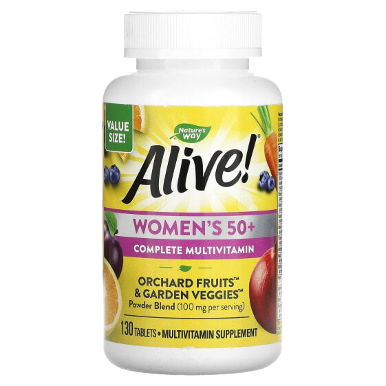 Мультивитамины для женщин NATURE'S WAY Alive! С полным комплексом, 130 таблеток 50+