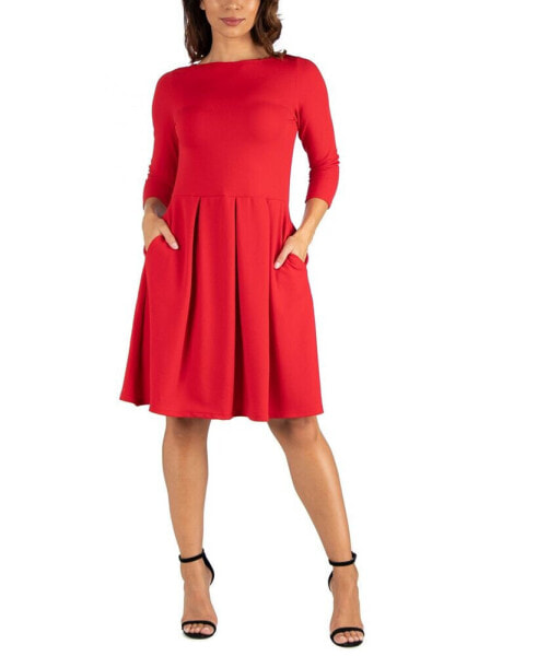 Women's Perfect Fit and Flare Pocket Dress