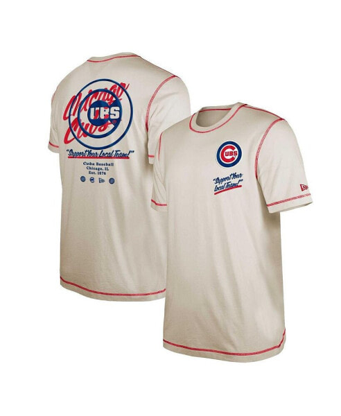 Men's Cream Chicago Cubs Team Split T-shirt