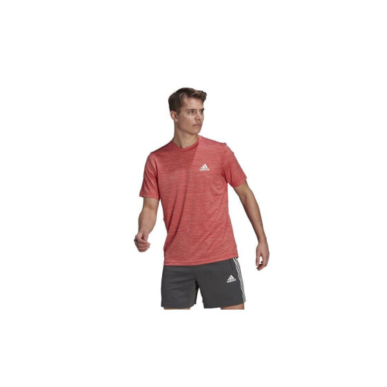 Мужская спортивная футболка красная однотонная  	Adidas Aeroready Designed TO Move