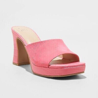 Women's Darla Platform Mule Heels - A New Day Pink 5