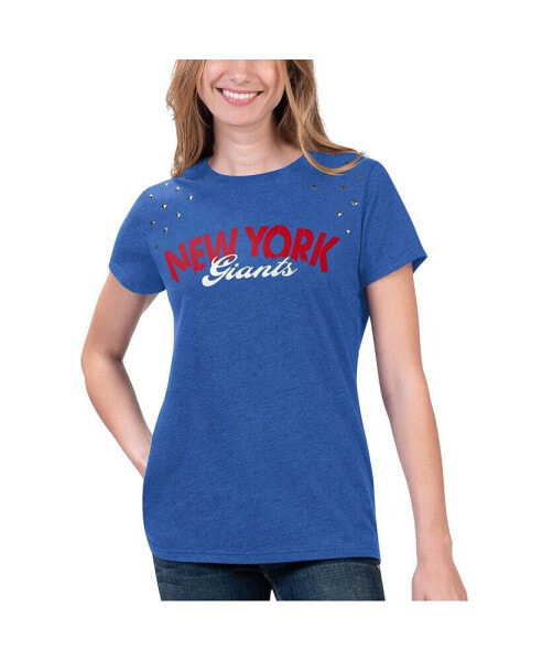 Women's Heathered Royal New York Giants Main Game T-shirt