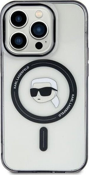 Karl Lagerfeld Karl Lagerfeld KLHMP15SHKHNOTK iPhone 15 6.1" transparent hardcase IML Karl`s Head MagSafe