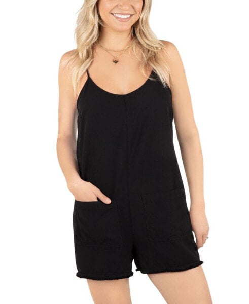 Juniors' Josie Sleeveless Fringed Romper