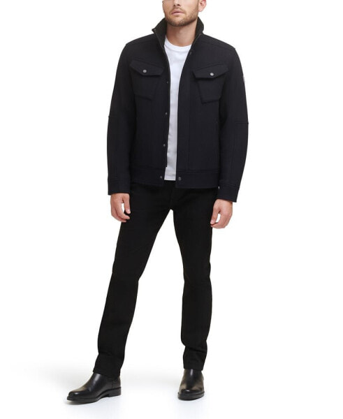 Men's Textured Wool Sherpa Inner Collar Jacket