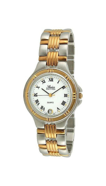 Men's Two-Tone Bracelet Watch with Two Tone 23K Gold Plated & Silver Sport Bezel