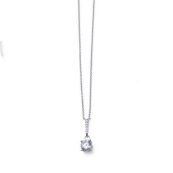 Slim silver necklace with zircons Slim 61285 (chain, pendant)