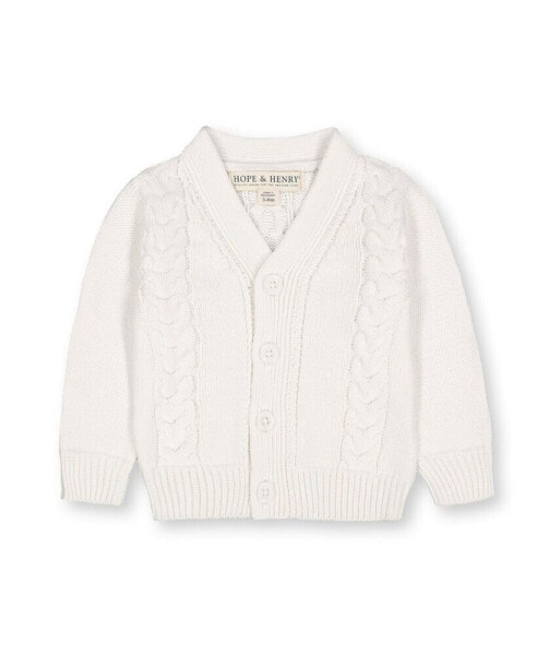 Baby Boys Baby Organic Cotton Cable Knit Cardigan Sweater