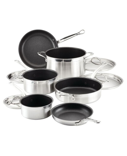 ProBond Clad Stainless Steel with Titum Nonstick 10-Piece Cookware Set