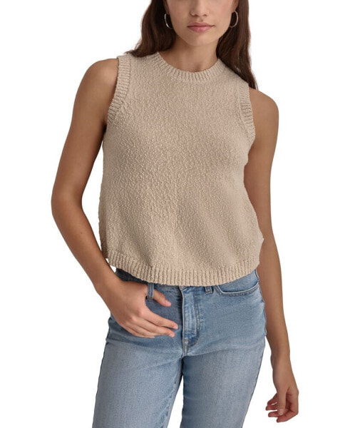 Women's Cotton Bouclé Sleeveless Sweater