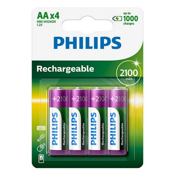 Аккумуляторные батарейки Philips R6B4A210/10 1,2 V