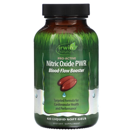 Nitric Oxide PWR, Blood-Flow Booster, 60 Liquid Soft-Gels