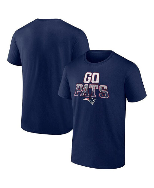 Men's Navy New England Patriots Big and Tall Go Pats Statement T-shirt