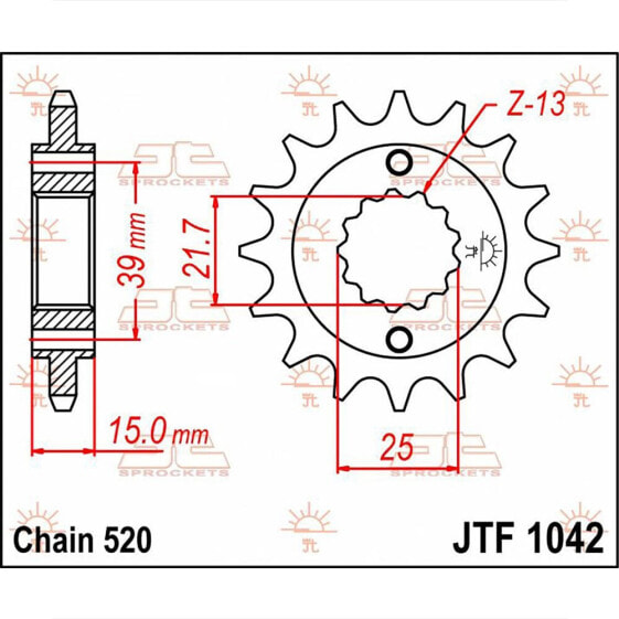 JT SPROCKETS 520 JTF1042.14 Steel Front Sprocket
