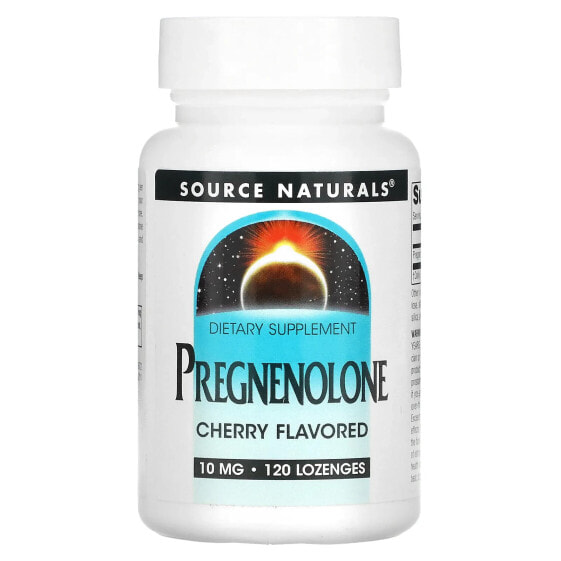 Аминокислоты Source Naturals Pregnenolone, вишневые леденцы 10 мг, 120 шт.