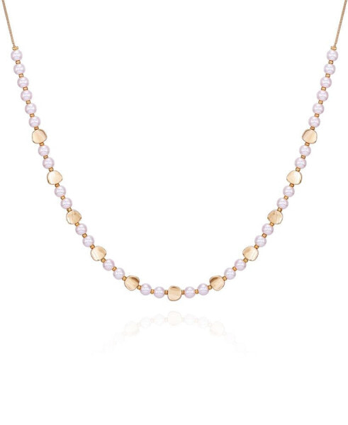 T Tahari gold-Tone Imitation Pearl Long Statement Necklace