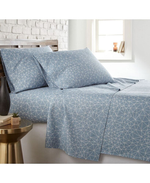 Geometric Maze 4 Piece Printed Sheet Set, Twin