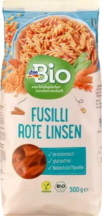 Nudeln, Fusilli aus roten Linsen, 300 g