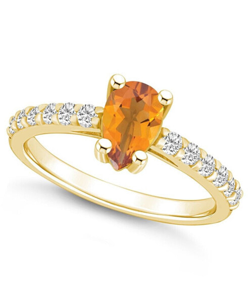 Citrine (7/8 Ct. T.W.) and Diamond (1/3 Ct. T.W.) Ring in 14K Yellow Gold