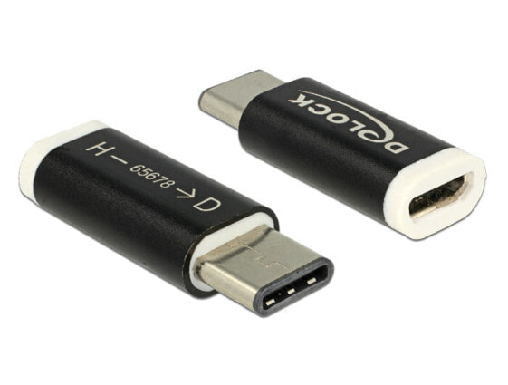 Delock 65678 - USB 2.0-C - USB 2.0 Micro-B - Black - White