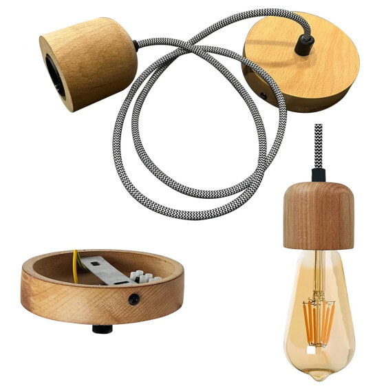Люстра подвесная Bamyum Модерная лампа с текстильным кабелем