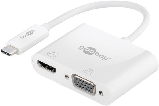 Goobay 52430 - Wired & Wireless - USB 3.2 Gen 1 (3.1 Gen 1) Type-A + Type-C - White - CE - WEEE - 0 - 45 °C - 15 mm