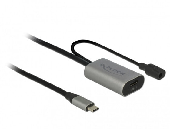 Delock 85392 - 5 m - USB C - USB C - USB 3.2 Gen 1 (3.1 Gen 1) - Black - Grey