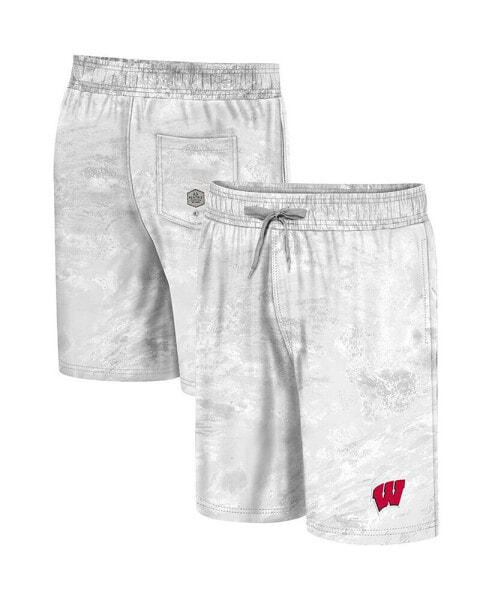 Men's White Wisconsin Badgers Realtree Aspect Ohana Swim Shorts