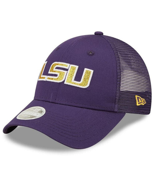 Women's Purple LSU Tigers 9FORTY Logo Spark Trucker Snapback Hat