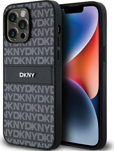 DKNY DKNY DKHCP14XPRTHSLK iPhone 14 Pro Max 6.7" czarny/black hardcase Leather Mono Stripe & Metal Logo