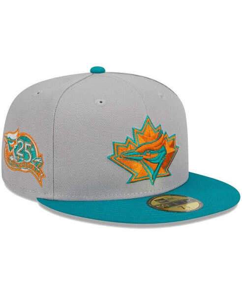 Men's Gray, Teal Toronto Blue Jays 59FIFTY Fitted Hat